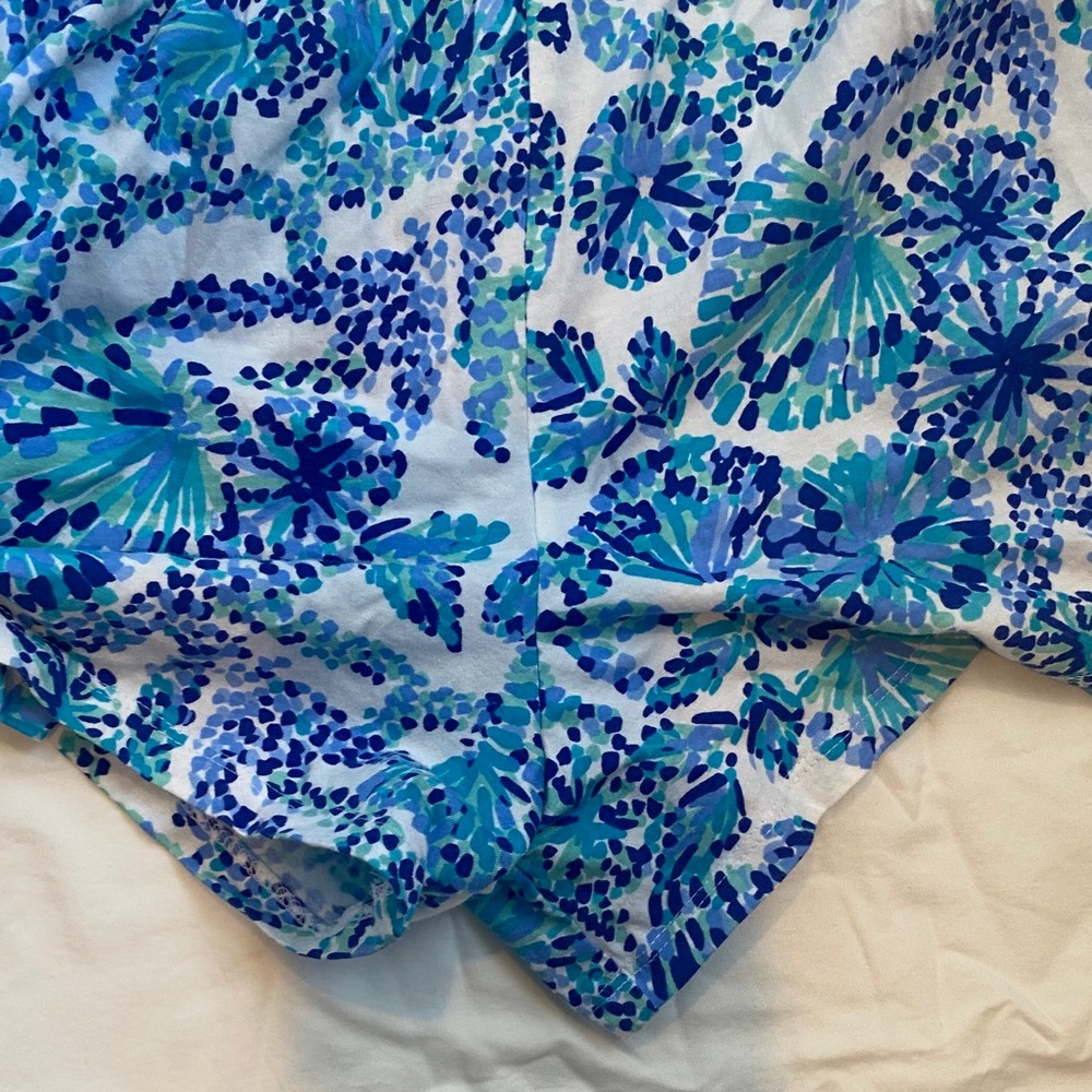 Lilly Pulitzer Blue & Aqua Floral Girls Romper - Picture 6 of 9
